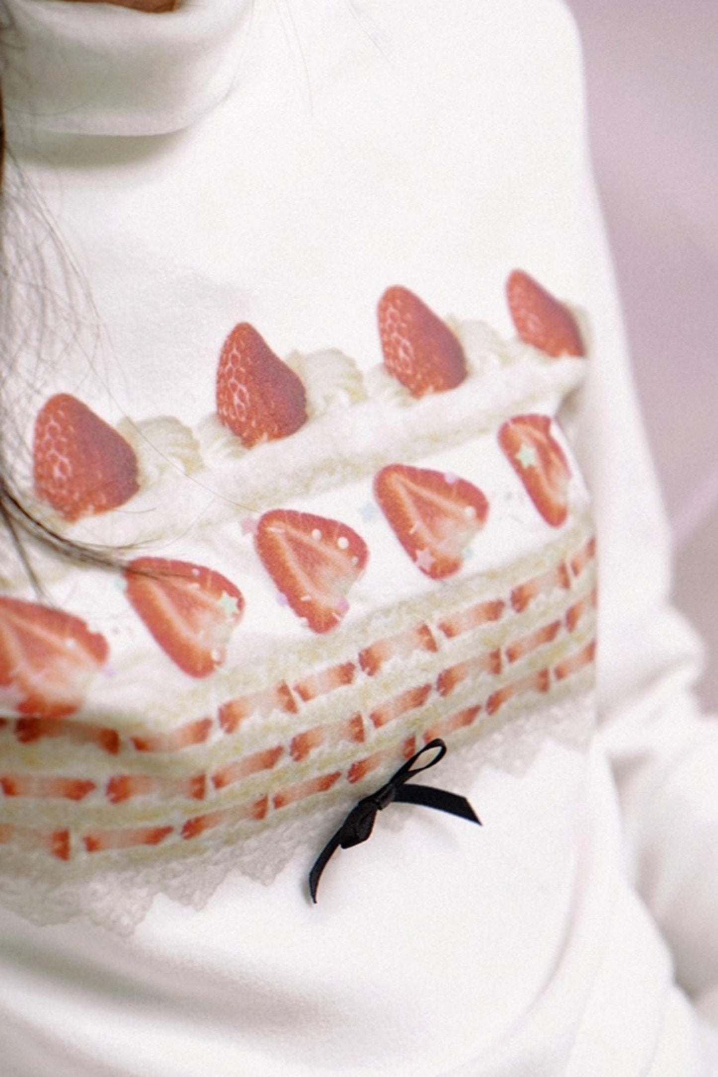 Happy Birthday Strawberry Cake Turtleneck Top