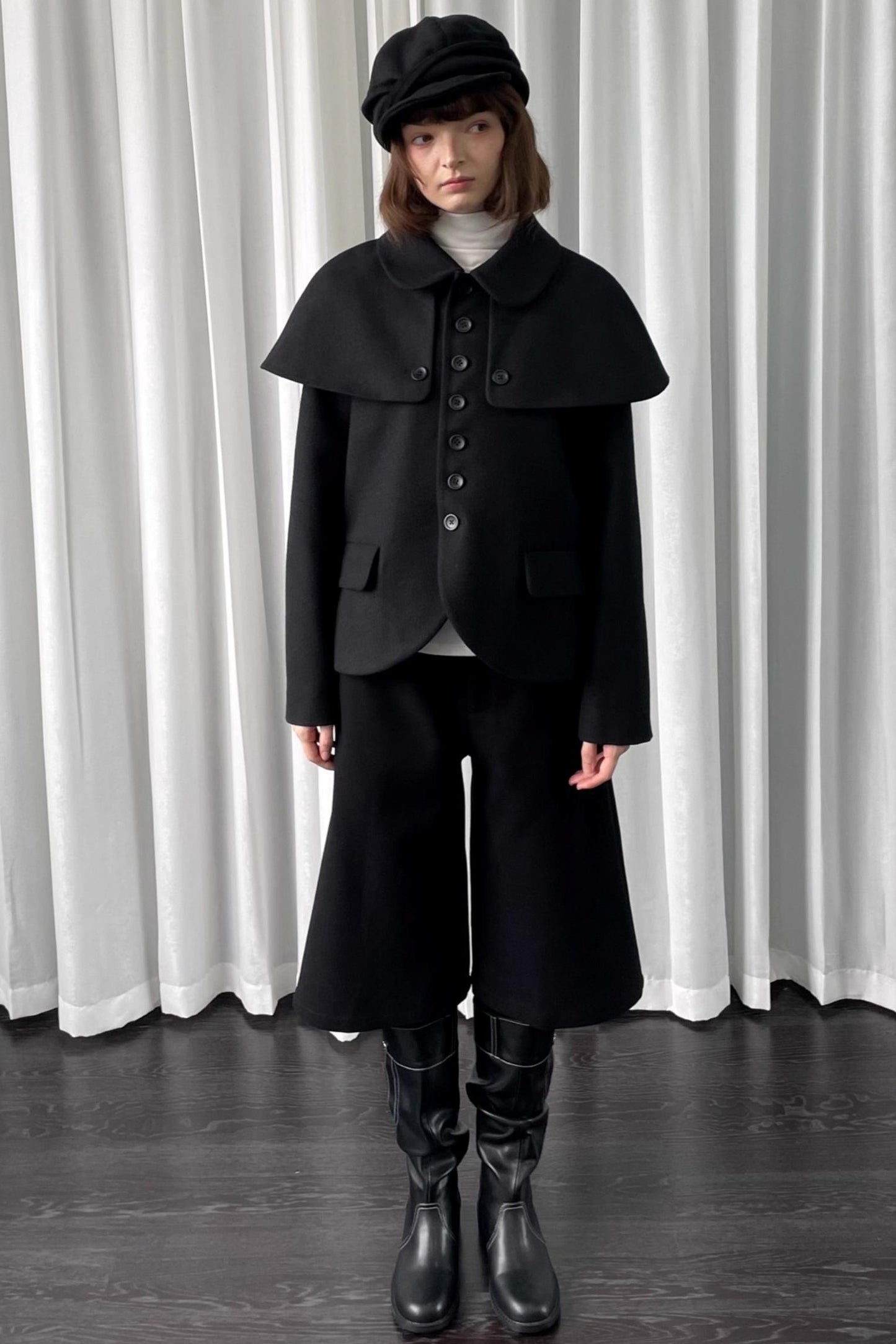 Versatile Black Woolen Suit Jacket