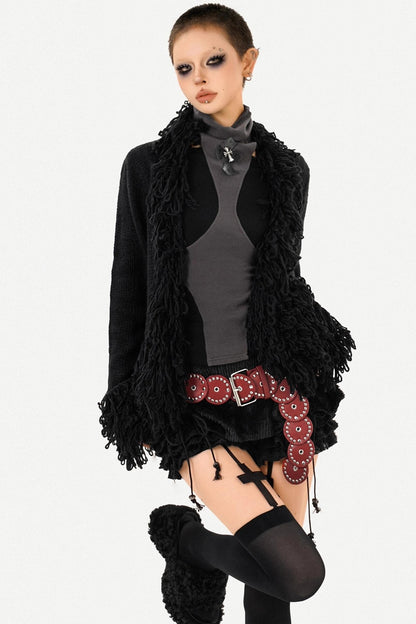 Vintage Fringed Knit Jacket