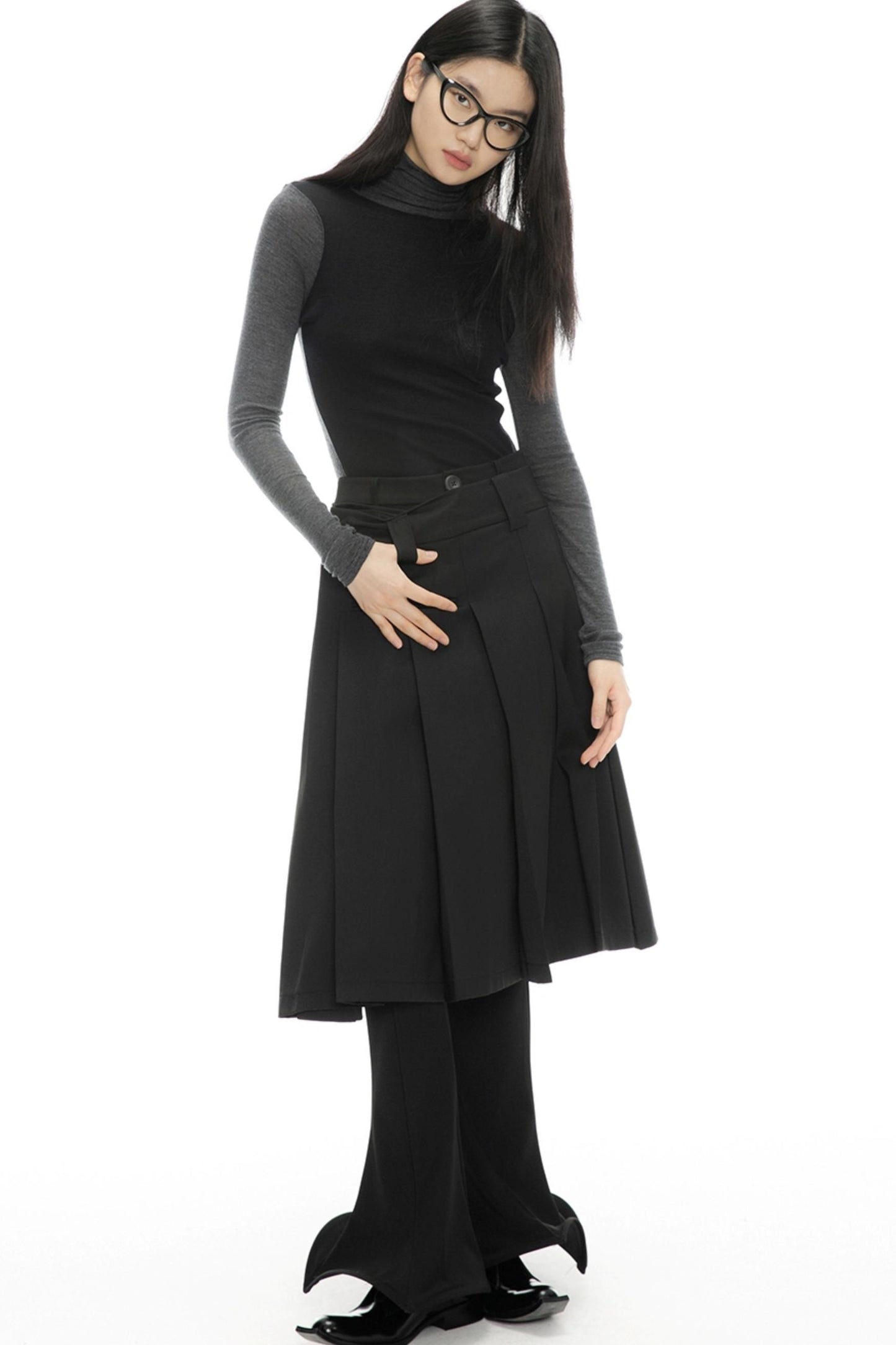 Elegant Peplum Midi Skirt