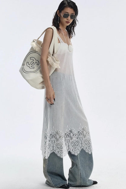 Lace Hem Layered Dress