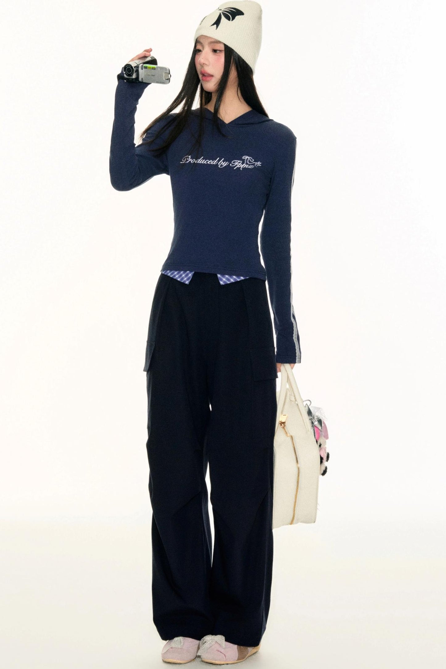 Blaue Cargohose
