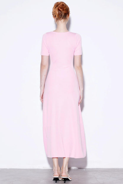 Silk U-neck Knit Dress