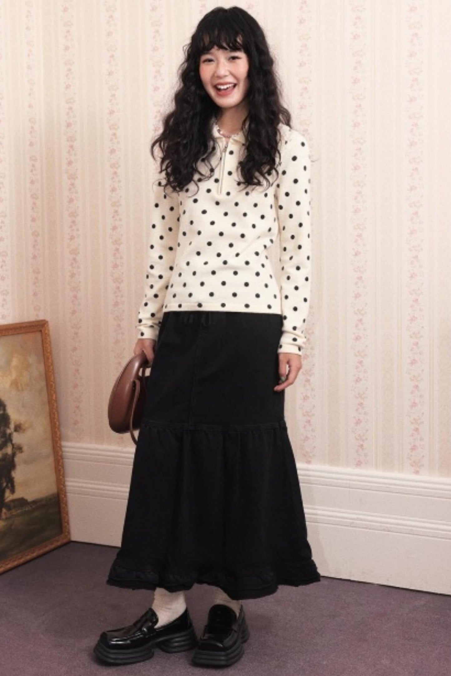 Dark Night Lace Denim Skirt