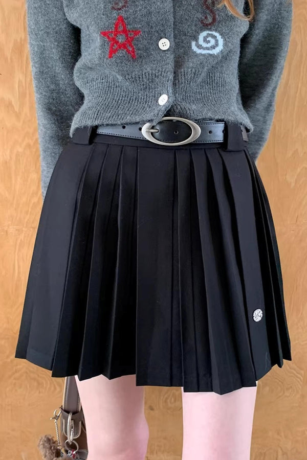 Lace-Up Collar Sweater Set-Up