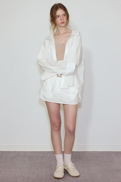 Sun Lace Set: Hooded Shirt Skirt Set-Up