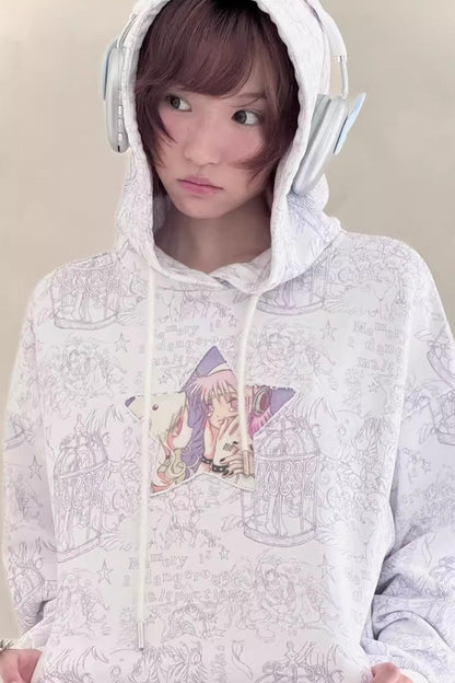 Millennium White Hooded Sweatshirt