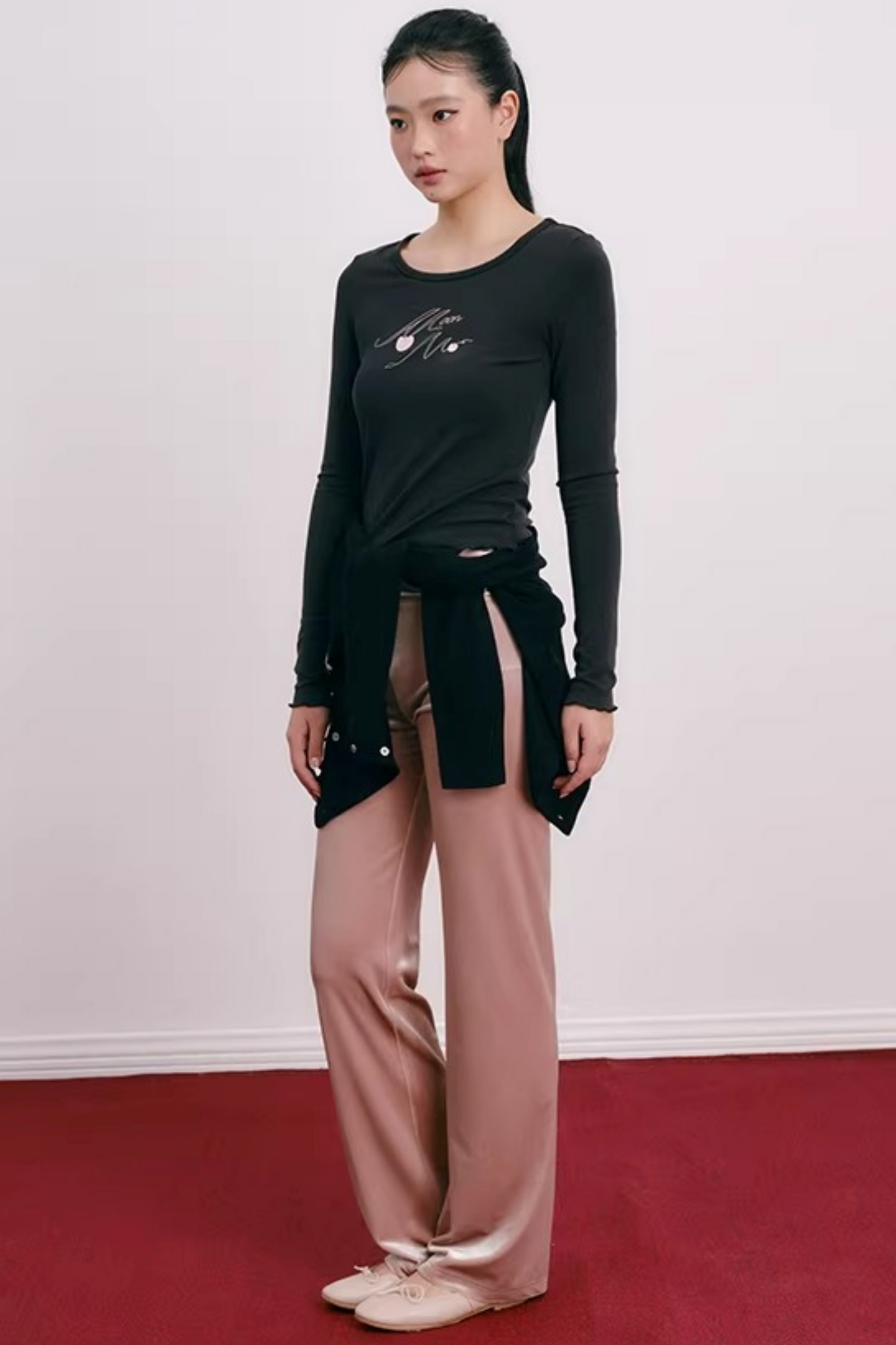 Velvet Embroidered Sweatshirt Set-Up