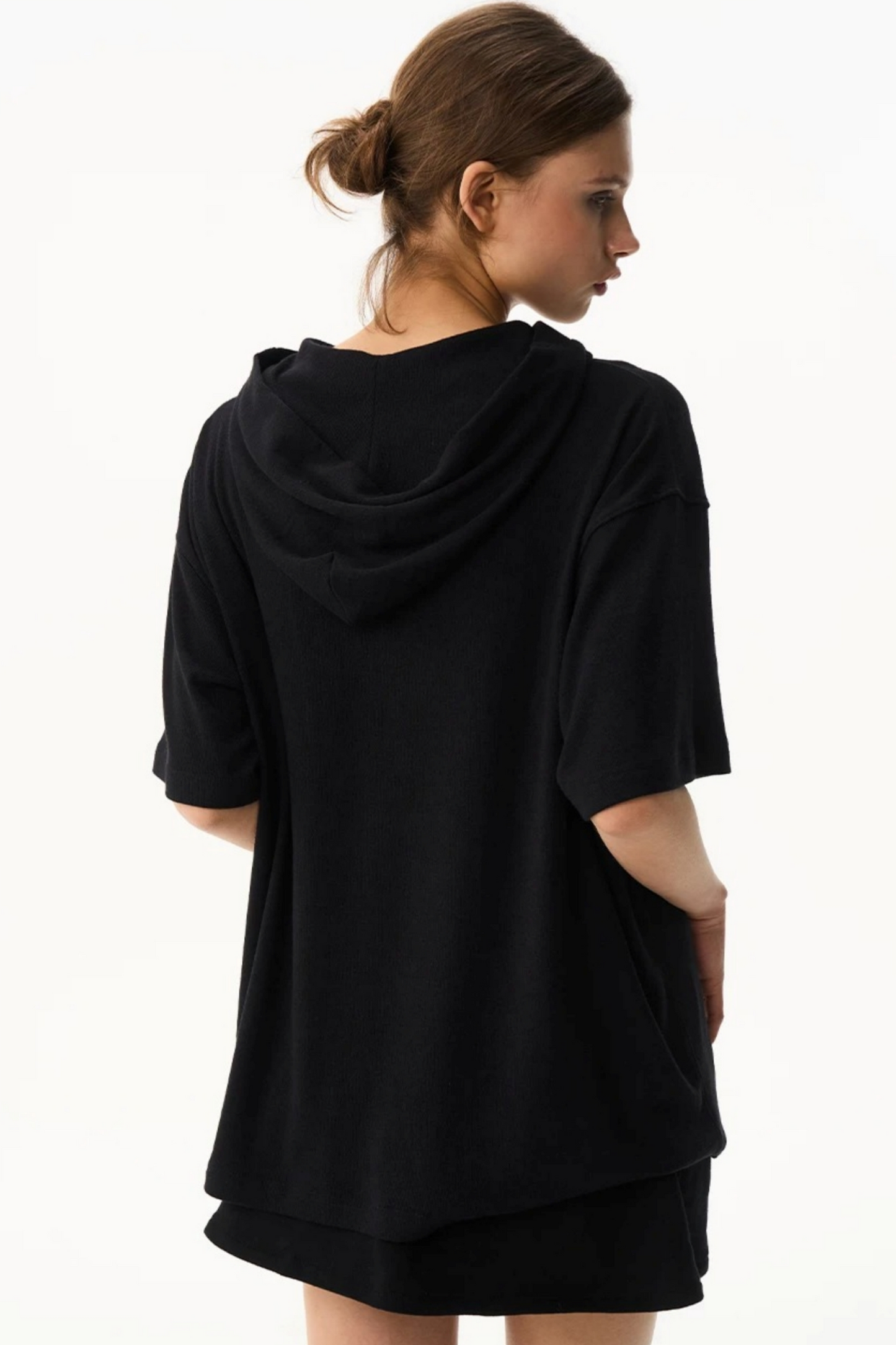 Solid Color Hooded Polo Top