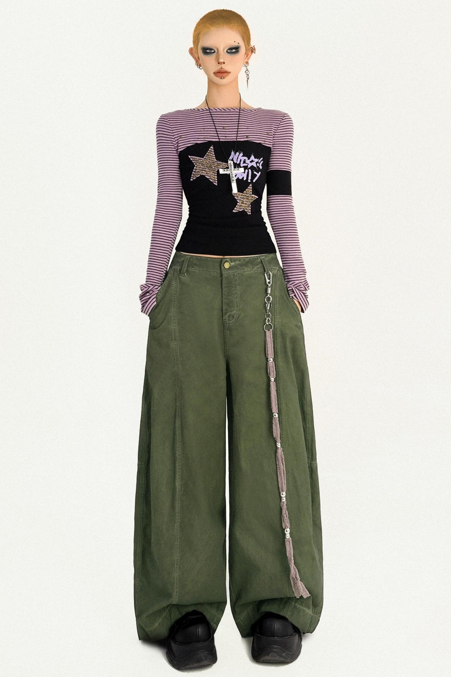 Shibuya Girl Striped Long-Sleeve Top