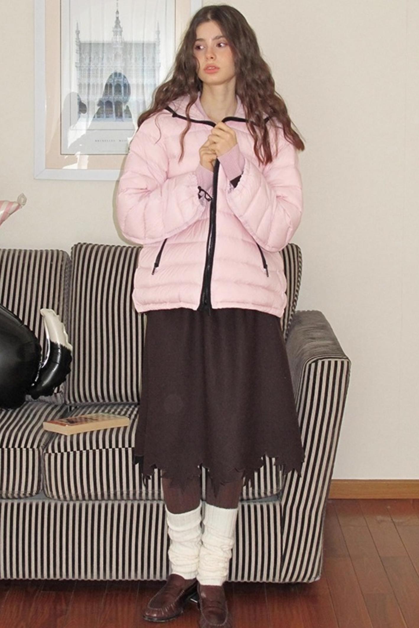 Wooden Tone Wool Skirt