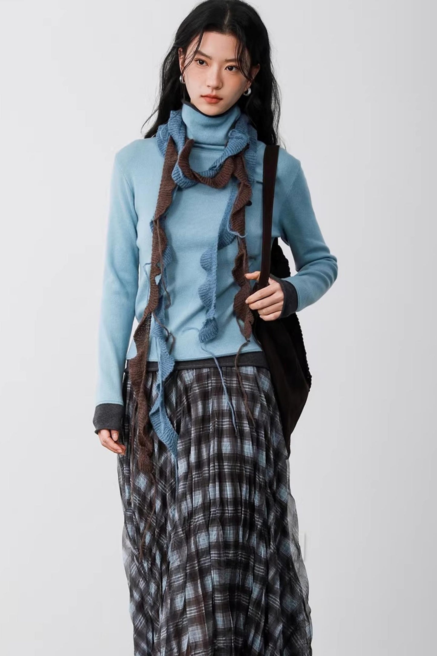 Misty Blue Latte Scarf