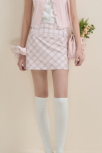 Casual Check Pattern Skirt