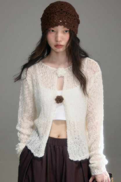 Original Floral Slim Fit Cut-Out Cardigan