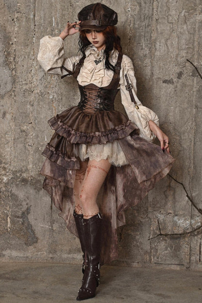 Halloween Steampunk Suspender Skirt