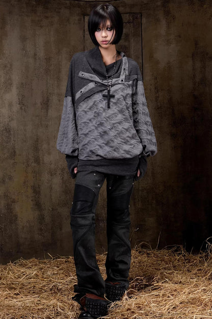 Turtleneck Batwing Sleeve Knit Top