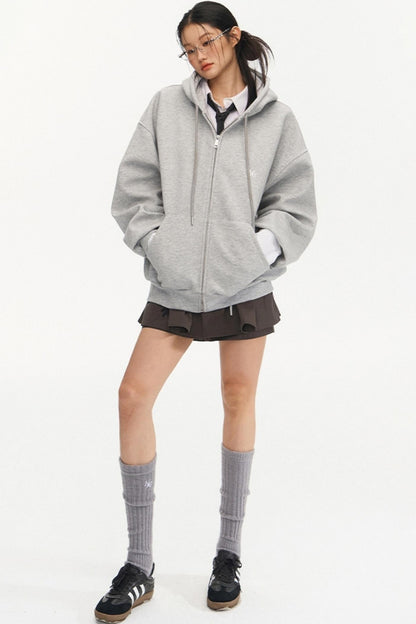 Oversized Air Layer Zip-Up Hoodie