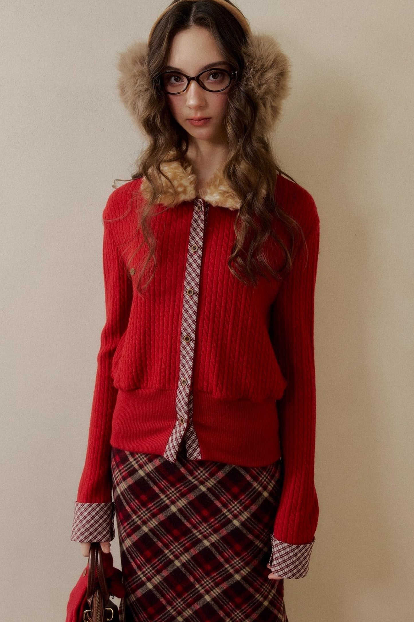 Retro Reindeer Plaid Sweater