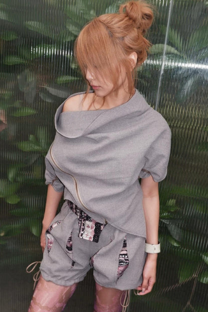 Asymmetrical Layered Collar Vest
