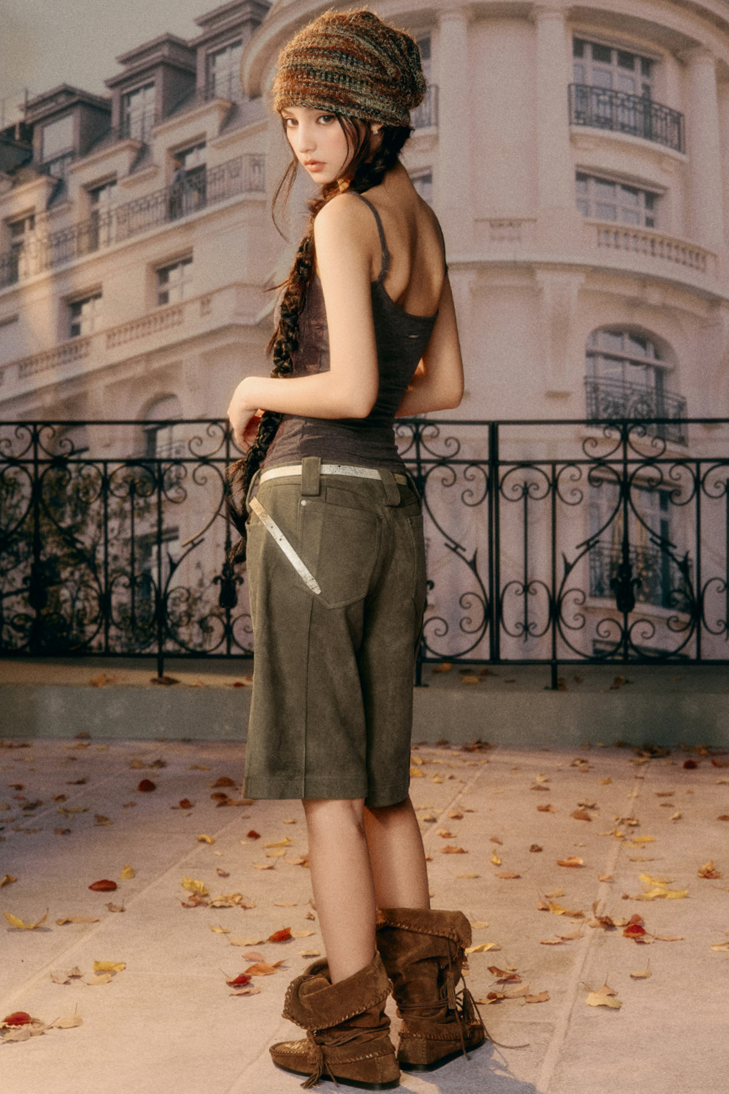 Retro Imitation Suede Pants