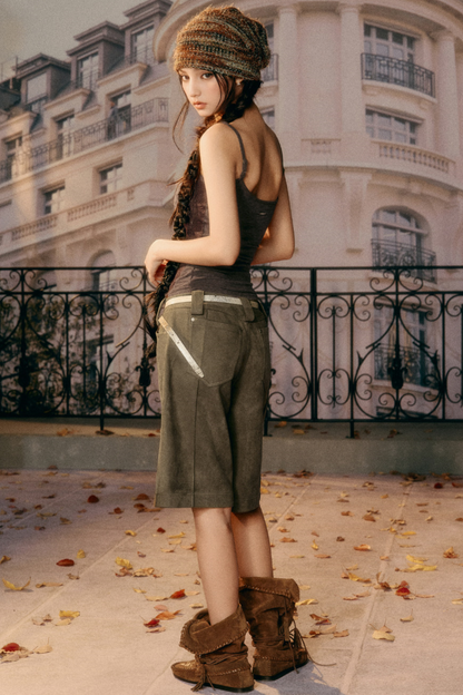 Retro Imitation Suede Pants