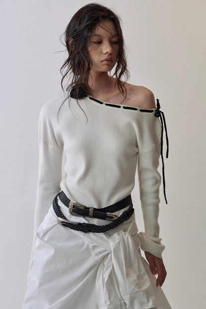 Rose Cross-Collar Knitwear