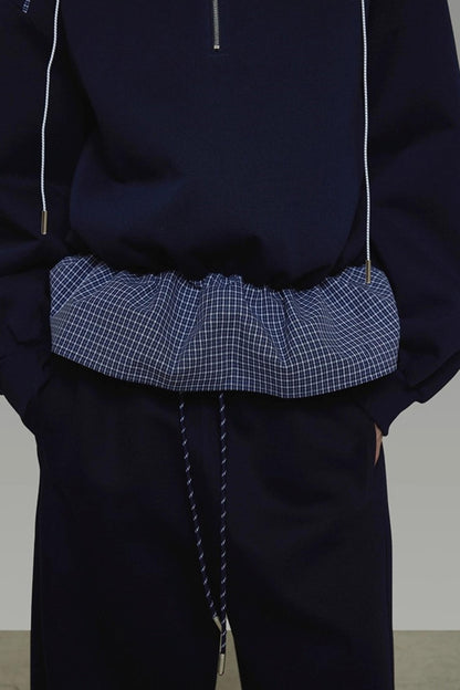 Contrasting Stand Collar Sweatshirt