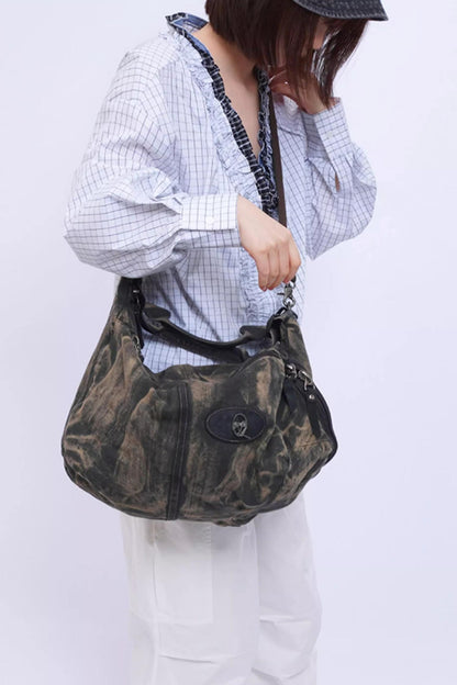 Vintage Denim Patchwork Bag