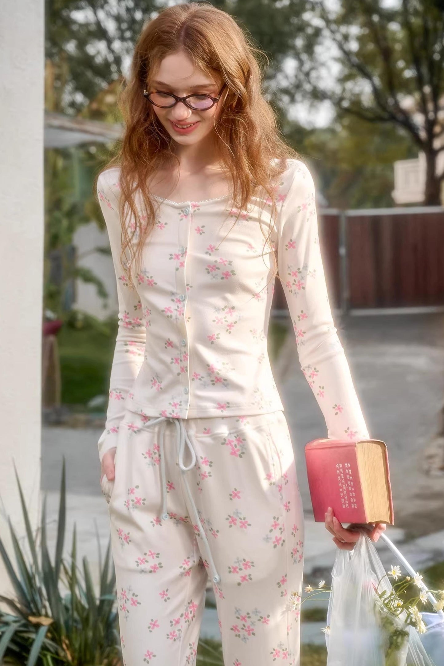 Blue Velvet Floral Top Set-Up