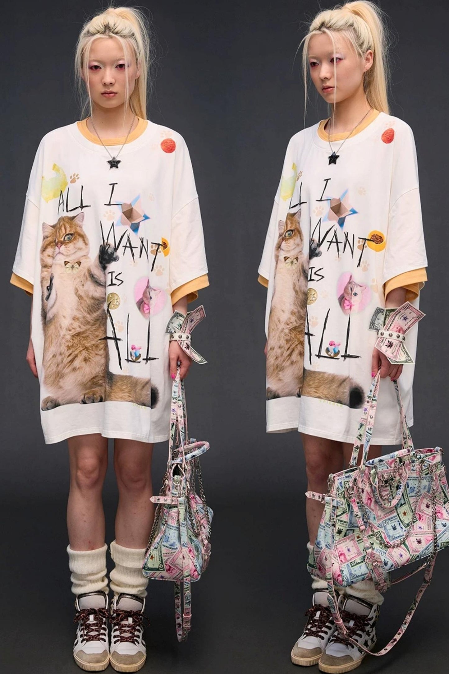 Cat Print T-Shirt