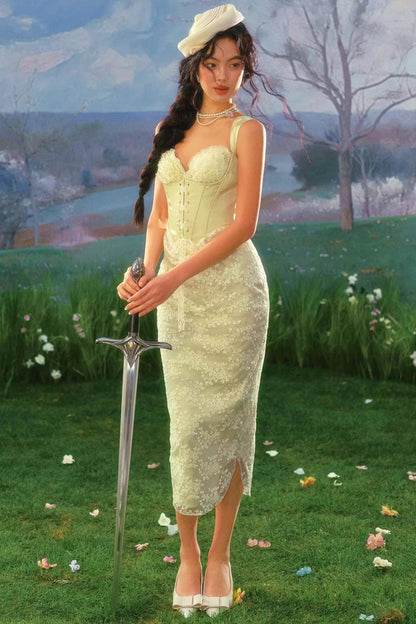 Jade Satin Prinzessinenkleid