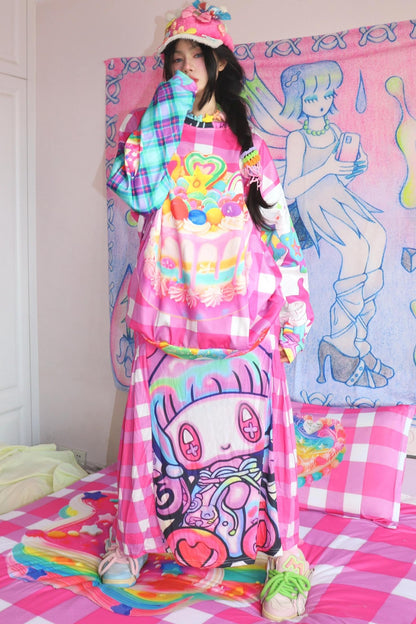 Y2K Plaid Sweatshirt Top