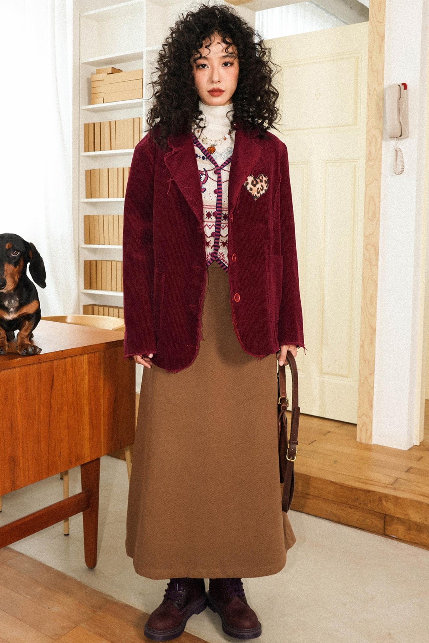 Heart Embroidered Royal Blazer