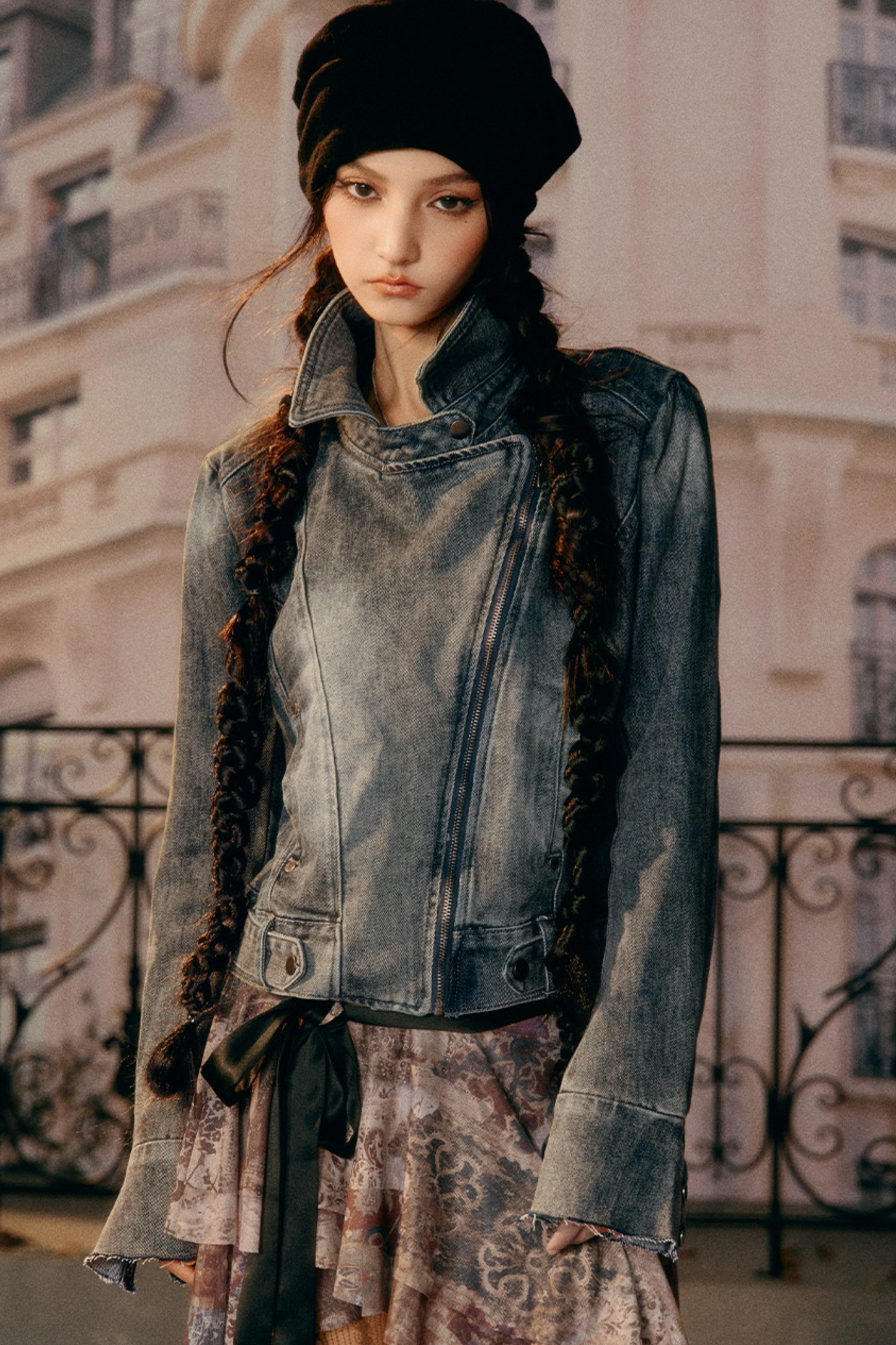 Vintage Süßes Denim-Jacke