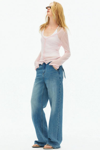 Vintage Distressed Cotton Jeans