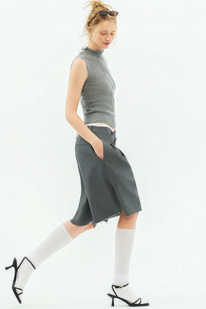 Tencel Wool Pleated Pants