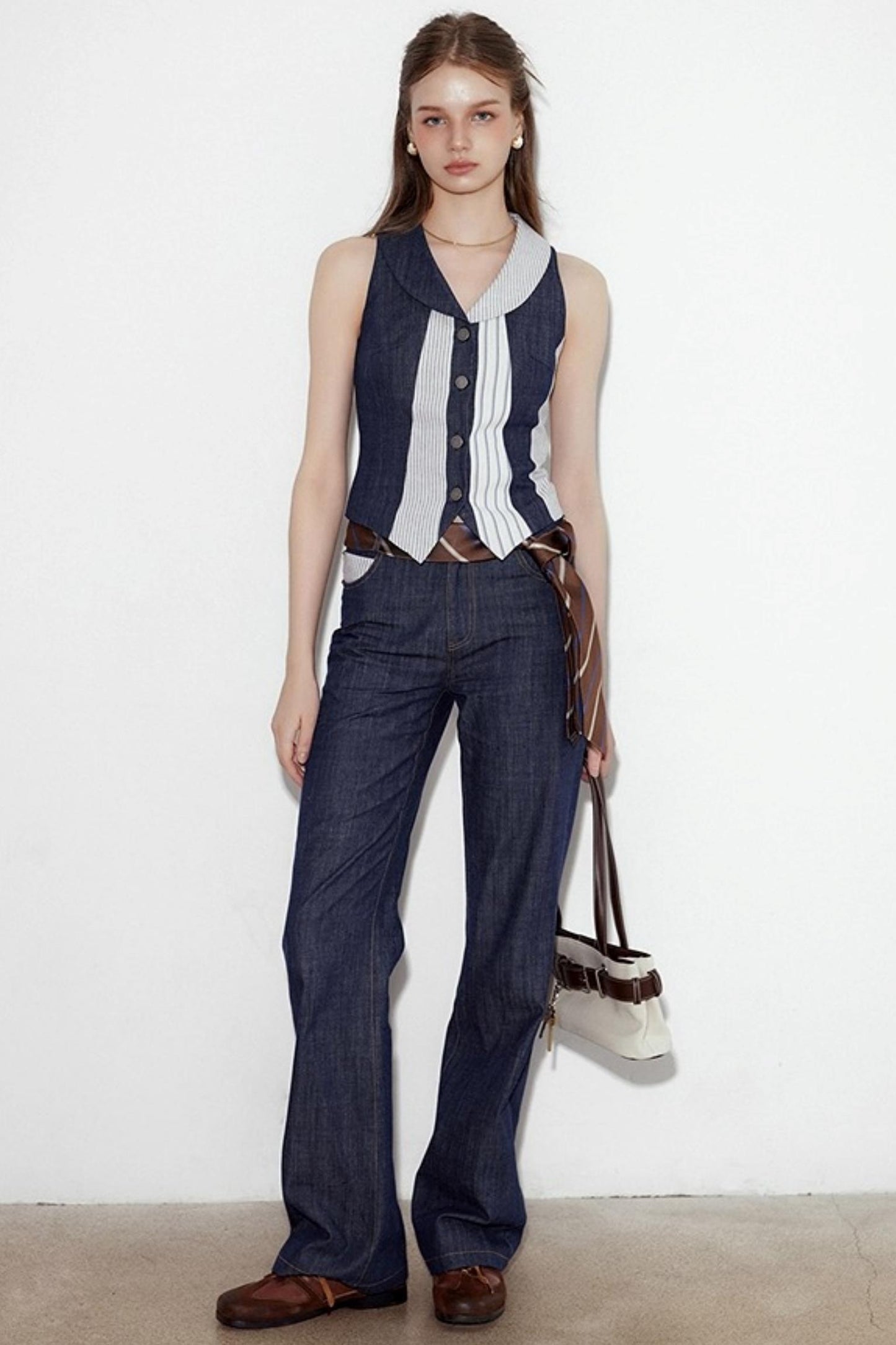 Washed Denim Pants Set-Up