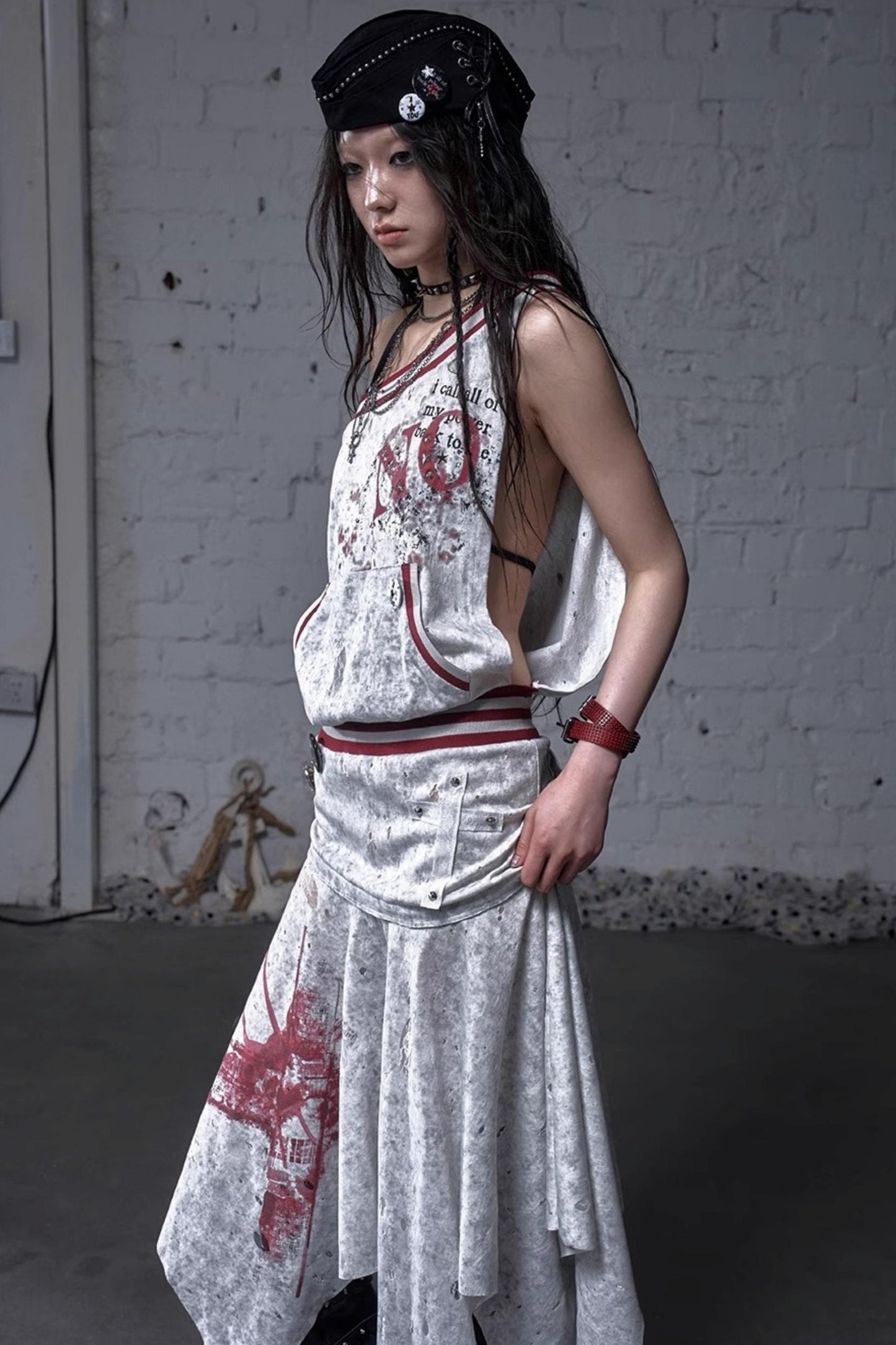 Detachable Hem Punk Corset Dress