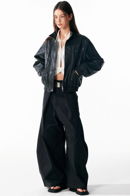 Vintage Texture Motorcycle Leather Jacket