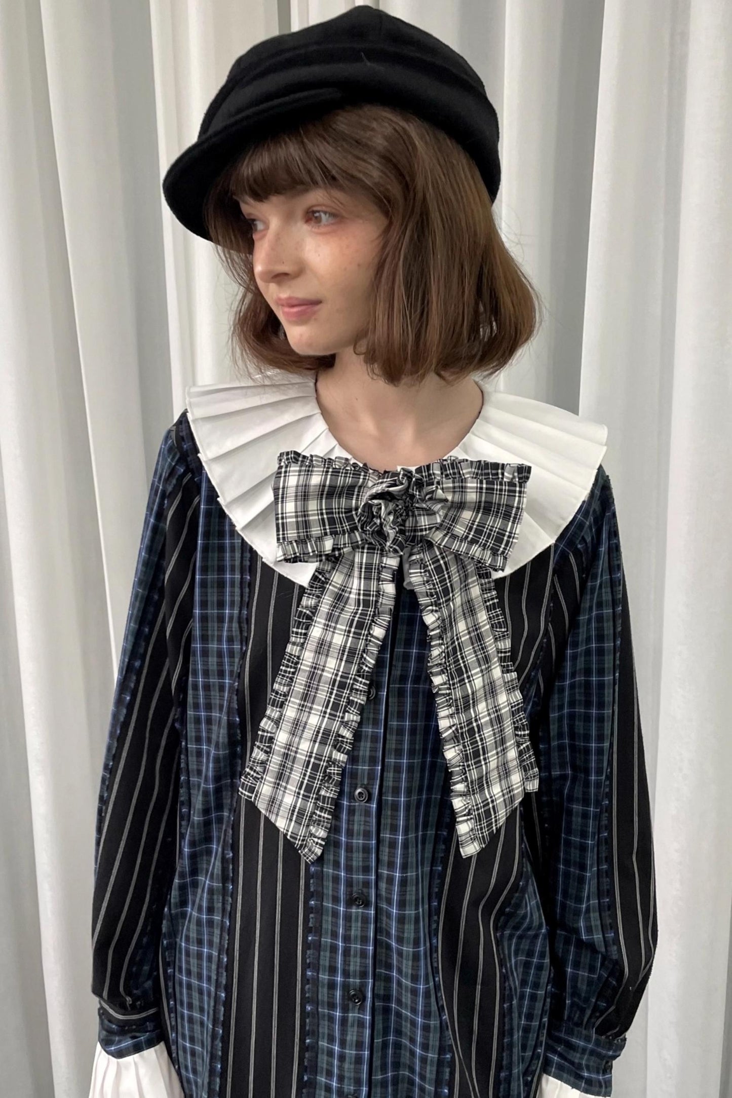 Vintage Plaid Bow Brooch