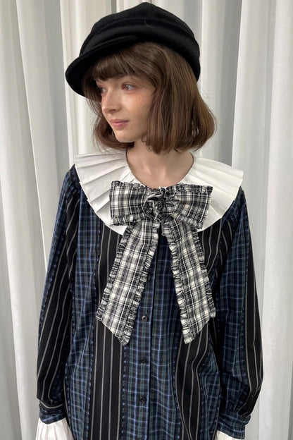 Vintage Plaid Bow Brooch