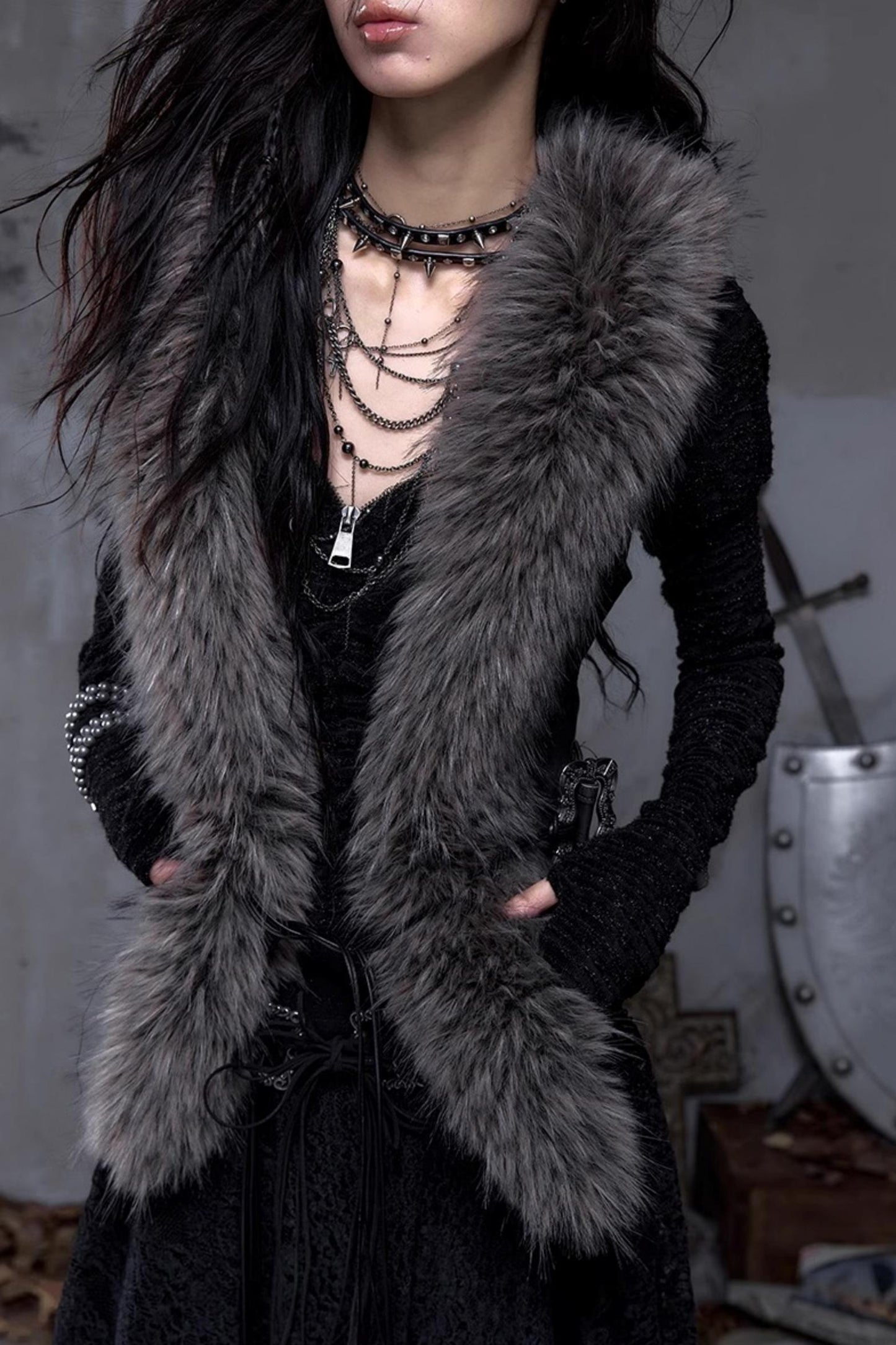 Wasteland Punk Fur Vest