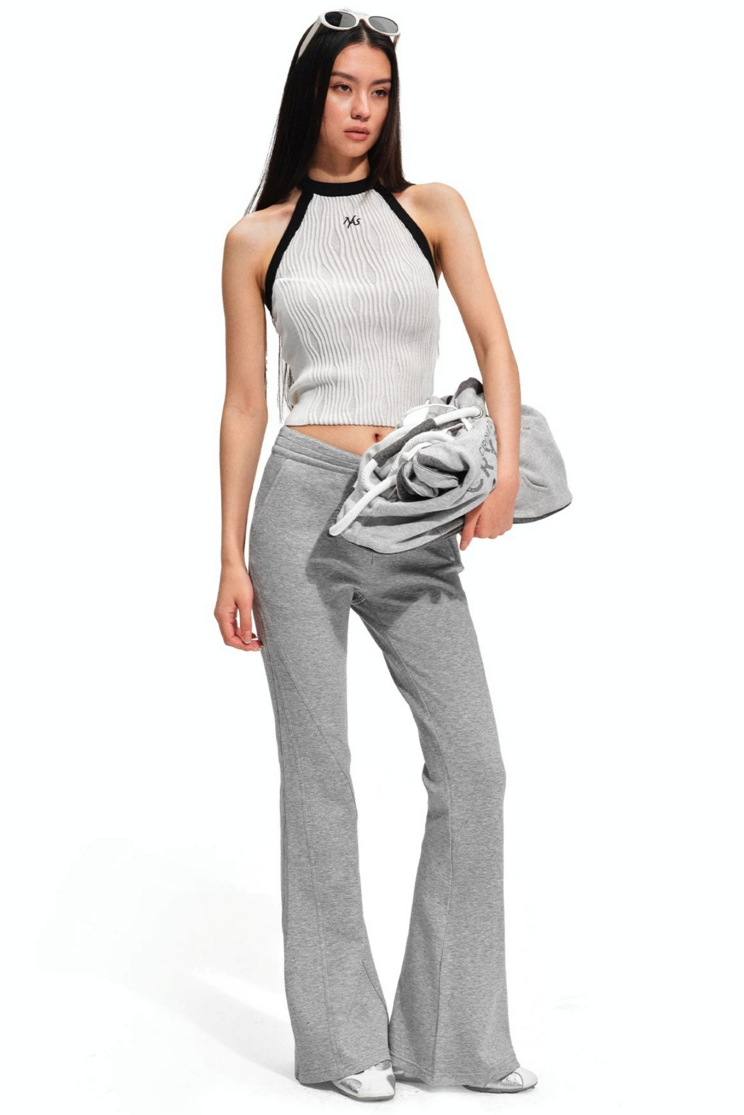 Wool Irregular Color-Block Vest