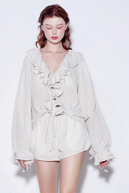 Ruffled Hem Blouse