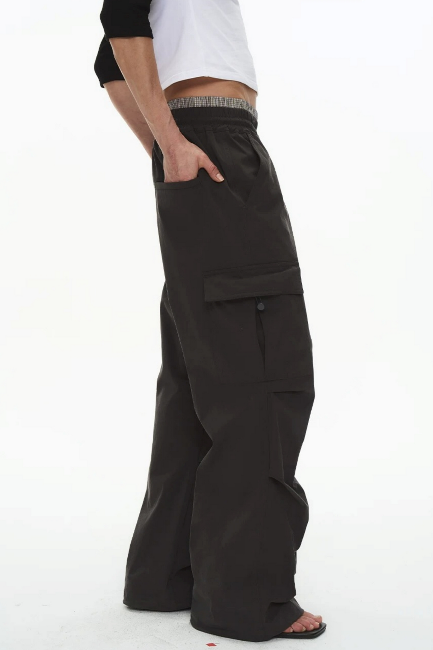 Plaid Pleated Workwear Pants