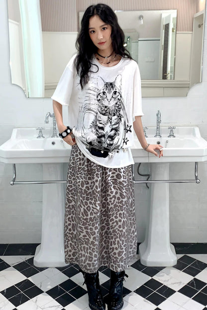 Retro Cat Print Top