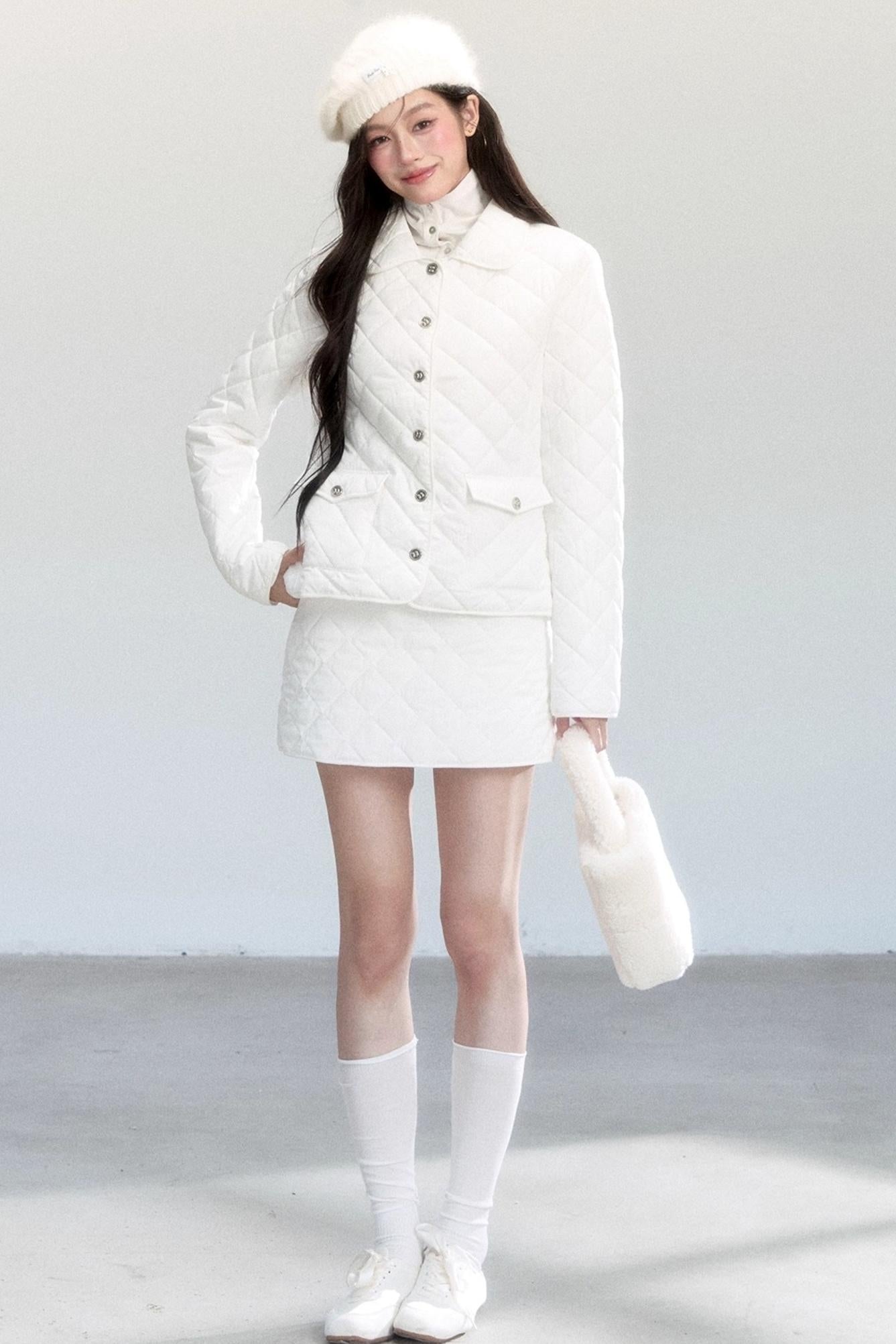 Diamond Plaid Cotton Suit Coat Set-Up