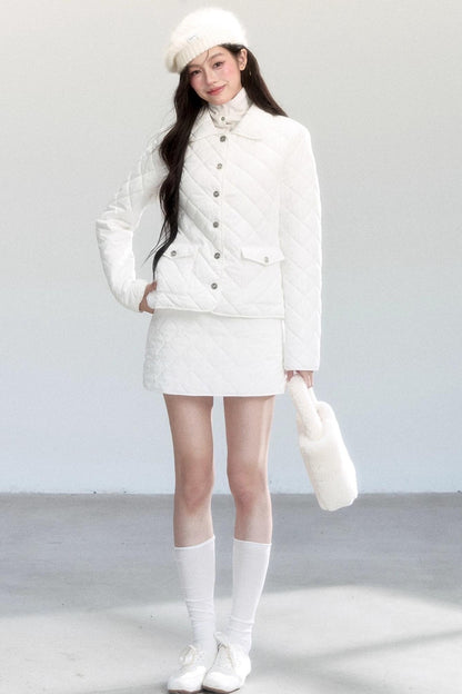 Diamond Plaid Cotton Suit Coat Set-Up