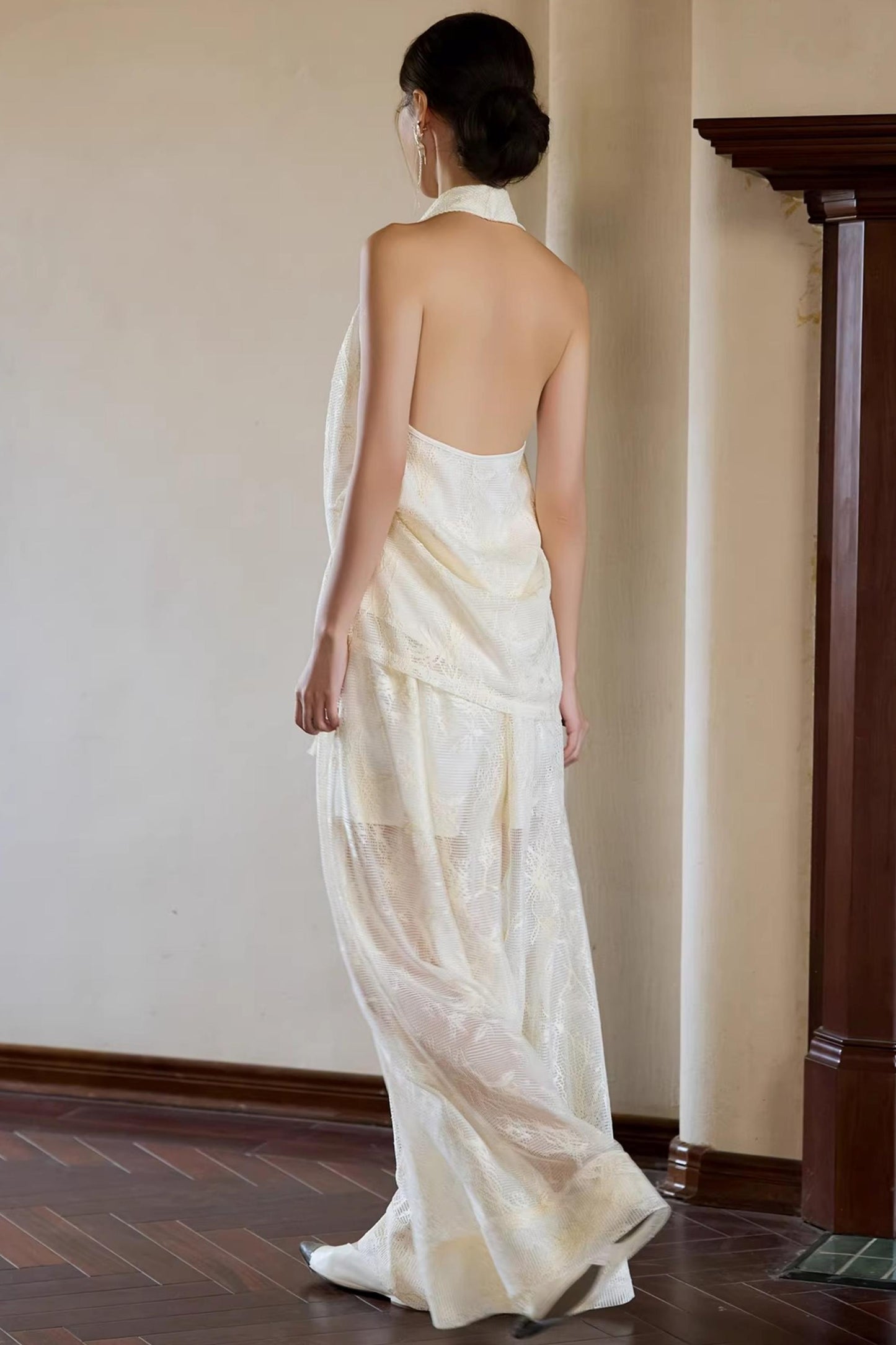 Off-White Romantic Hollow-Out Pants