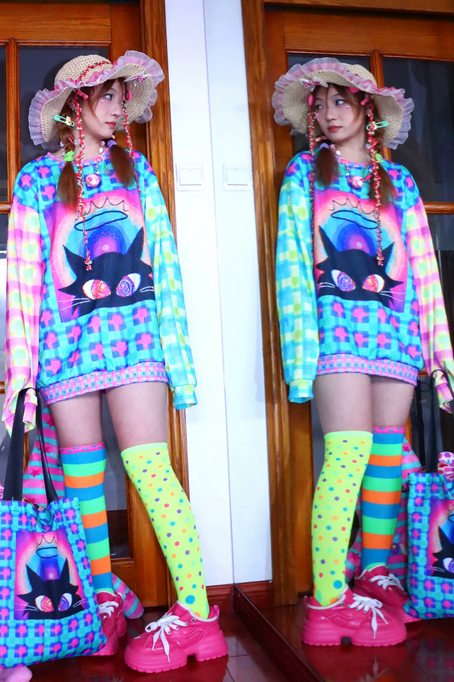 Magic Cat Patchwork Sweatshirt